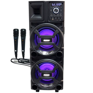 Caixa Som Amplificada 1100W Rms Bluetooth Woofer Mp3 Tws Usb Led ACA 1101 Duplo 8 Black 2 Microfone em Oferta na Shopee