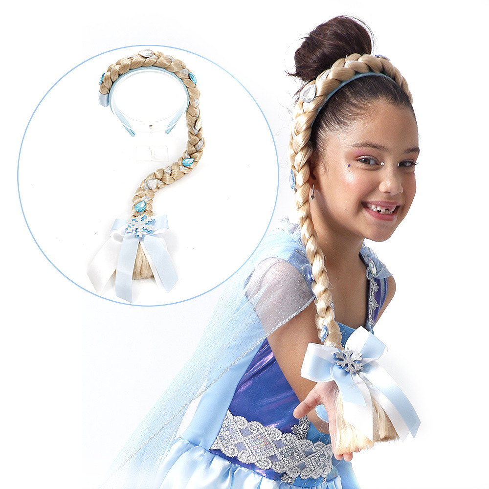 Cabelo Princesa Frozen Elsa Infantil Tiara Trança Com Pedras Brilhantes ...