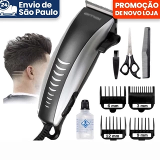 Máquina De Corte De Cabelo Profissional , Aparador De Barba , Acabamento 9 Peças , Elétrico , 110V