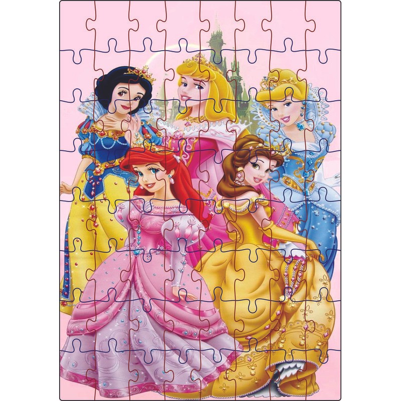 Jogo Quebra-Cabeça Jogo Princesas 64 Pçs MDF 18x26 | Shopee Brasil