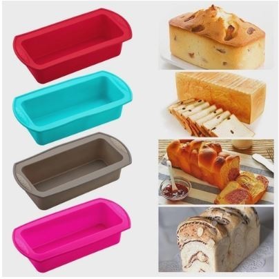 Forma De Silicone Bolo Pão Torta Mousse Assadeira Forno Airfryer Retangular 26cm Antiaderente
