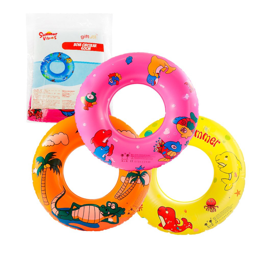Boia Circular Colorida 60cm Sortida Infantil Piscinas Praia