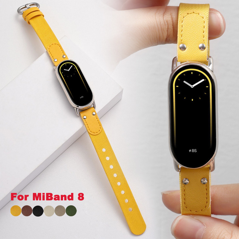 Pulseira Miband 8 Trançado De Nylon Para Xiaomi Mi De Substituição Acessórios De Cinto