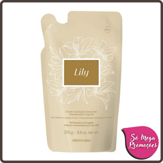 Refil Creme Acetinado Hidratante Desodorante Corporal Lily 250g em Oferta na Shopee