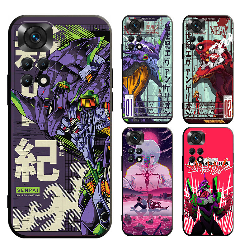 Redmi Note 11 11s 9T 9C 10A 9A 9 9s Pro + 4G 5G Evangelion Capa Fosca Macia