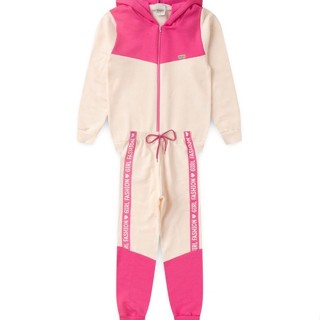 Conjunto Infantil Menina Moletom - Bicolor - Rosa e Off White