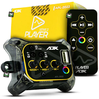 Player Amplificado Ajk APL-2022 C/chicote Rca Bluetooth Som Caixa Bob