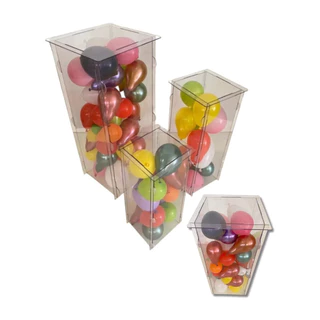 Quatro Cubos Acrílico 3mm PS Cristal 80 60 50 50 cm