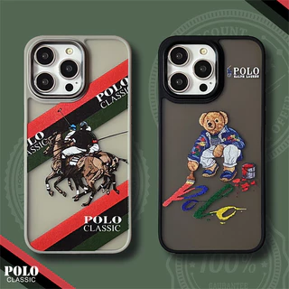 【 POLO 】 Matte Capa Sensorial 2 Em 1 Para iPhone 11 12 13 14 15 Pro Max Square Straight Edge Macia De Fibra De Carbono