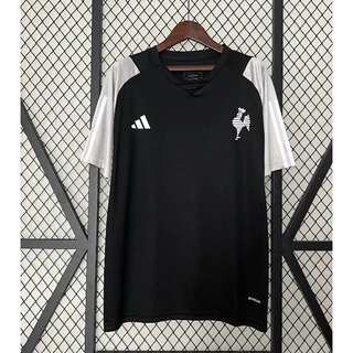 24-25 Camisa pretaTraining clothes Camiseta De Futebol