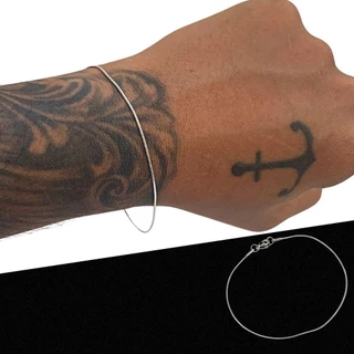 Pulseira Masculino Rabo De Rato Fininha Prata Aço Inox Prata