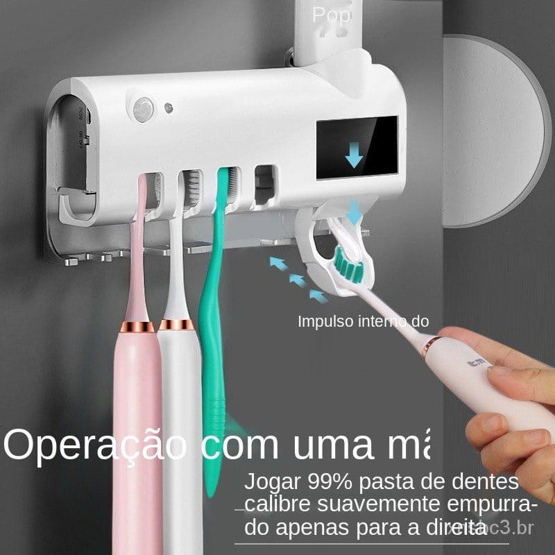 Aplicador Pasta de Dente Suporte Dispenser Escova Automático Com Esterilizador Uv Lolita