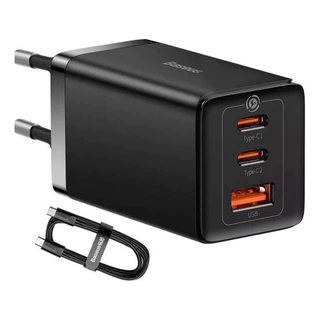 Baseus Carregador Macbook Turbo Gan5 Pro 65w + Cabo 1m Carregamento Ultra Rápido Múltiplos Aparelhos