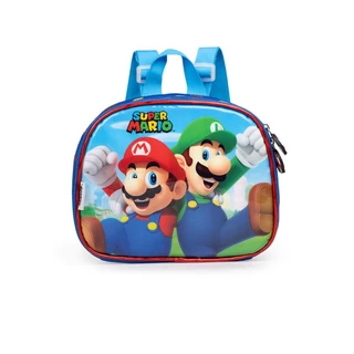 Lancheira Escolar Infantil Masculina Mario Bross Azul