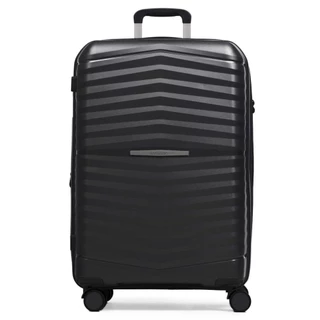 Mala de Viagem Grande 32 Kg Polipropileno 4 Rodas Hong Kong Preta