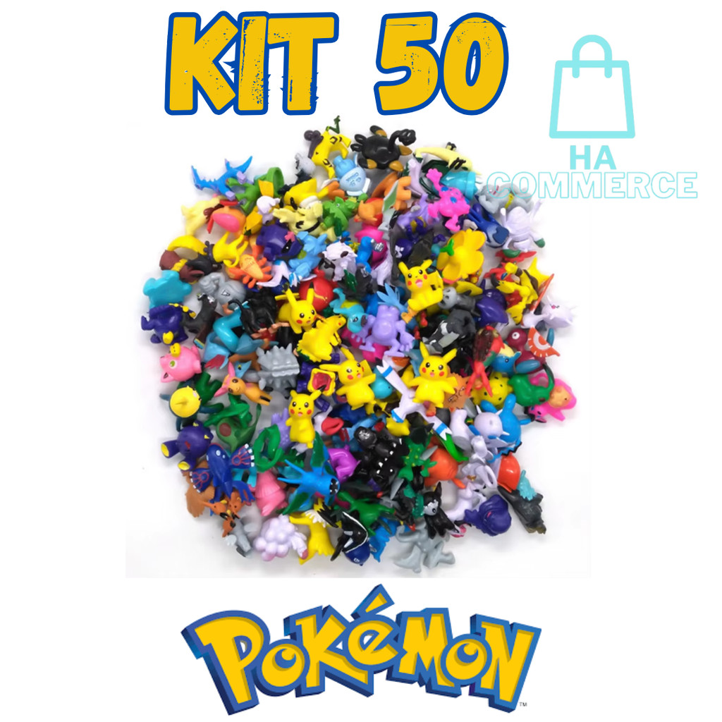 Brinquedos de Menino Kit 50 Pokémons Mini Pikachu Action Figure Boneco ...