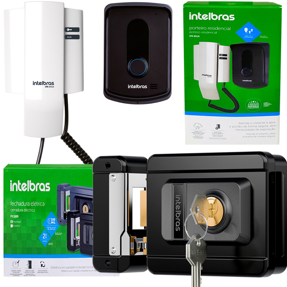 Porteiro Eletrônico Interfone Intelbras + Fechadura Eletrica Ipr 8010 Fx1500