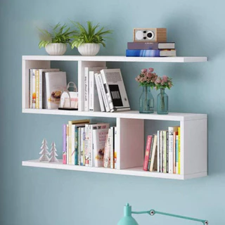 PRATILEIRA ORGANIZADORA DE LIVROS DE PAREDE EM MDF 45CM