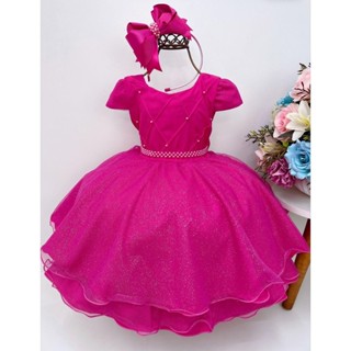 Vestido Bebe Rosa Coração  Roupa Infantil para Bebê Shein Nunca