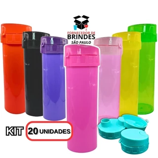 KIT 20 GARRAFAS ECO WORLD LISA COM TAMPA PARA ESTAMPAR ADESIVAR