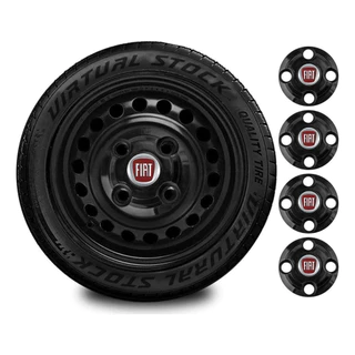 Jogo Calotinhas Centrais De Rodas 4 Furos Fiat Uno Premio Elba Fiorino Palio Siena strada Aro 13 14 15