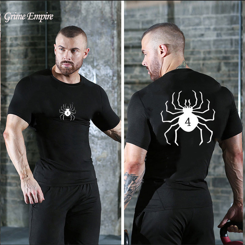 Anime Macho Aranha De Compressão Shorts , running Fitness , Elasticidade Esporte , Quick Dry Gym Top