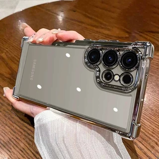 Capa De Luxo Transparente À Prova De Choque Para Samsung Galaxy S24 S23 FE S22 Plus Armadura Híbrida Ultra Dura Em Acrílico
