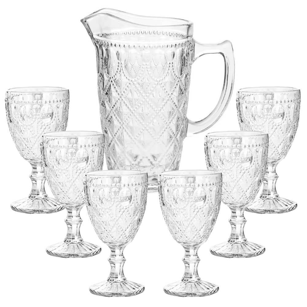 Jogo De Taças E Jarra Royal Transparente 7 Peças - Casambiente