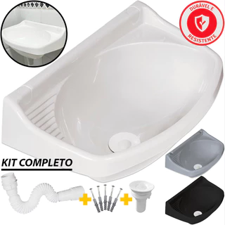 Pia de Banheiro Cuba Lavabo Lavatório com Ralo e Kit de Instalação Plástico Metasul Ñ é Astra Atlas Deca Docol Herc Tigr