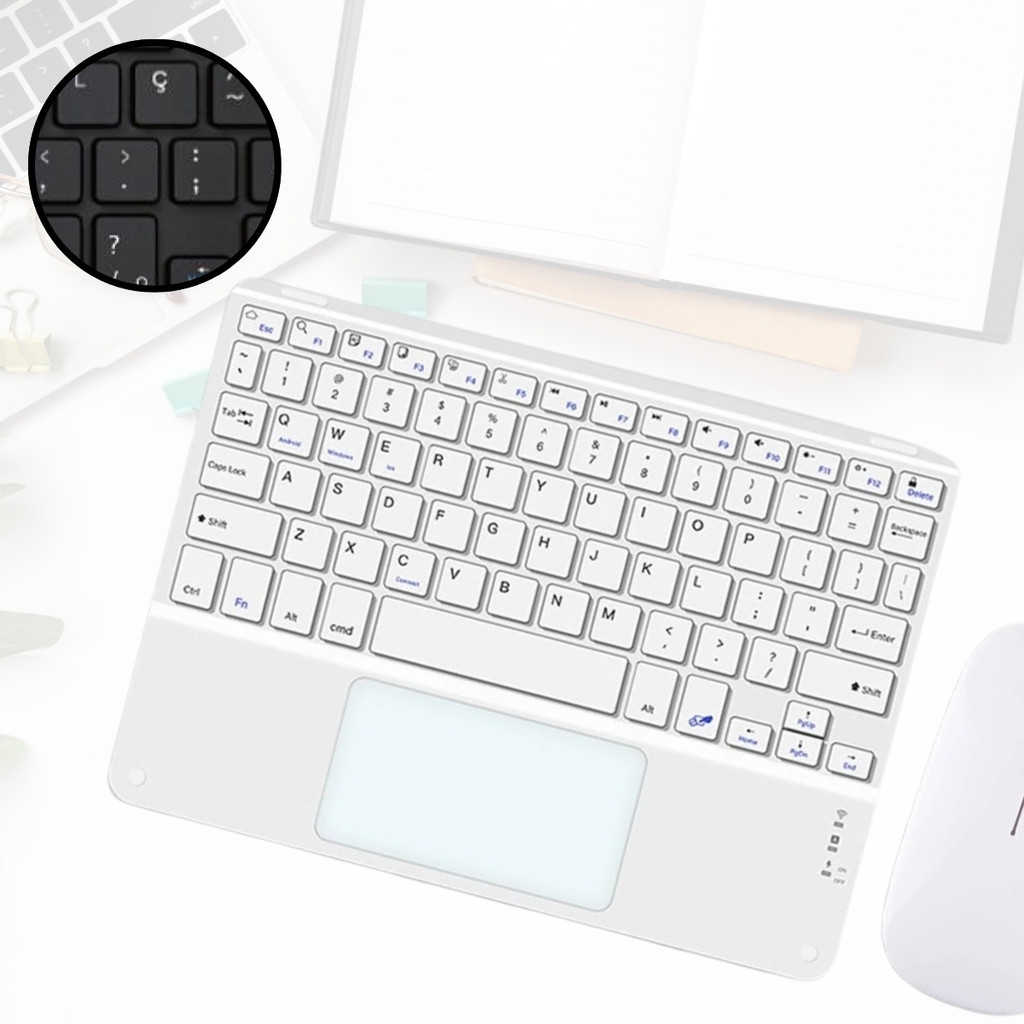 Conjunto Teclado + Mouse Bluetooth Trackpad Para Tablet Xiaomi Mi Pad 5 