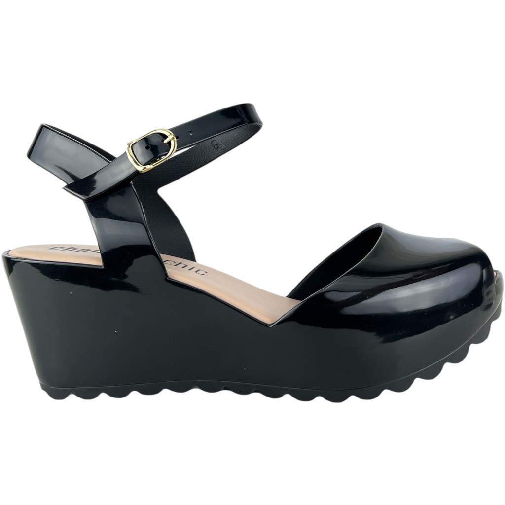 Sandalia Feminina Anabela Peep Toe Charmosinha Chic Shopee Brasil