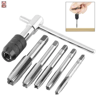 6pcs Chaves De Furação Portáteis Tipo T Ferramenta De Rosqueamento Manual De Rosca M3-M8 DIY