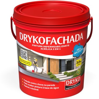 Impermeabilizante líquido 3,6 litros 3 em 1 para fachadas - DRYKOFACHADA - Dryko