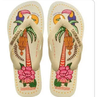 Chinelos Femininos estilo Havaianas + Farm estampas 3D Leves e Macios