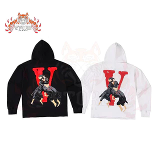 Blusa Moletom Canguru Flanelado Canguru Unissex Big V Vlone Cachorros Com Capuz Novidade Envio Imediato Original Store