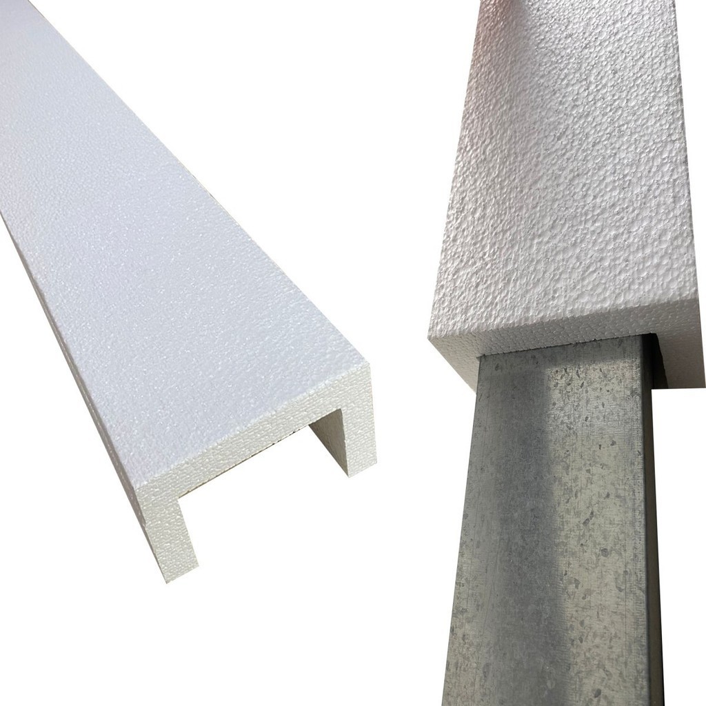 Acabamento Moldura Isopor Esconder Cano Calhas 11x11 / 1 Mt