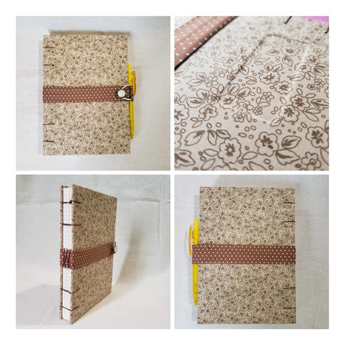 Caderno Capa Tecido Miolo Quadriculado 120 Folhas Copta | Shopee Brasil