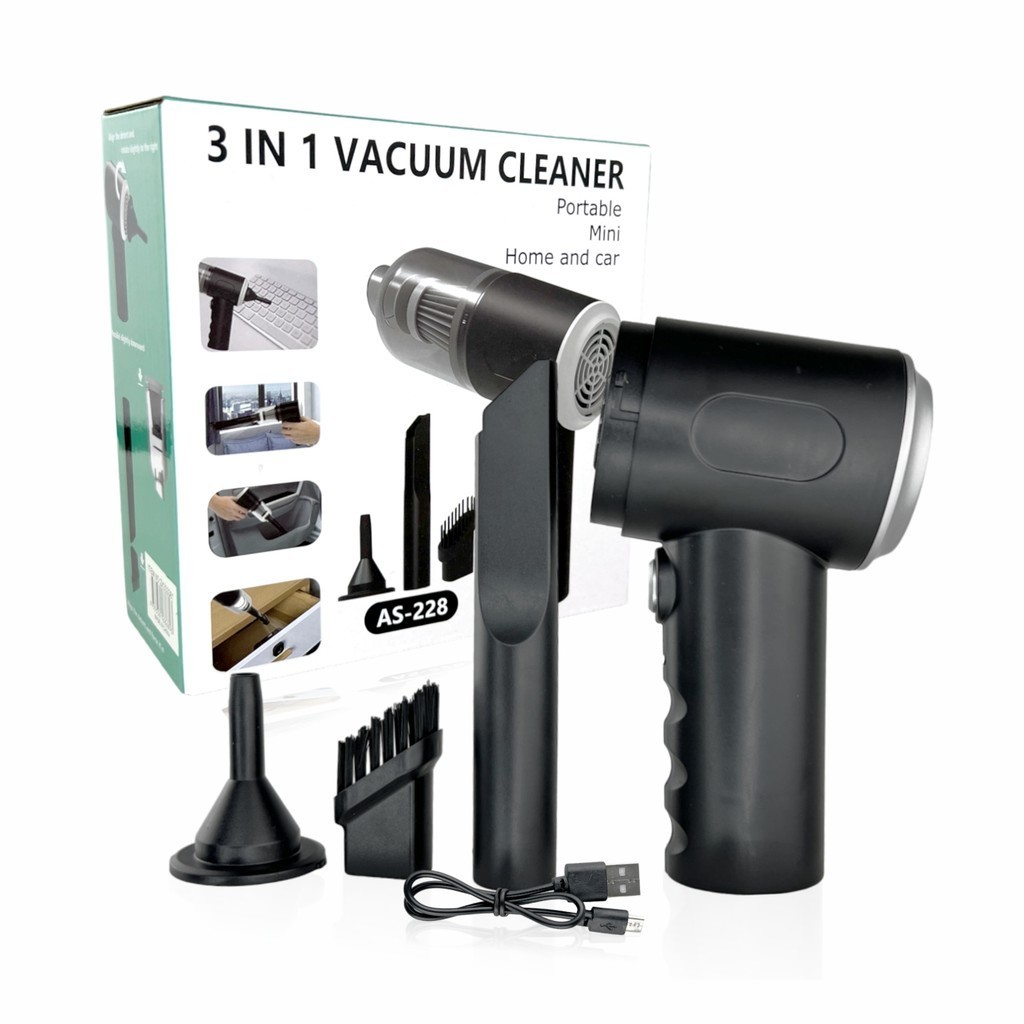 Mini Aspirador De Pó Portátil 3 Em 1 Potente Recarregável Vacuun Cleaner AS-228