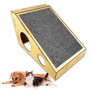Rampa Arranhador Gato Brinquedo Anti Stress Pet Mdf Carpete