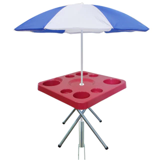 Mesa Praia Dobrável Petisqueira E Suporte Guarda Sol Chão Simples