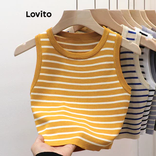Lovito Casual Regata Feminina Estampa Listrada LNE37012 (Multicolorido)