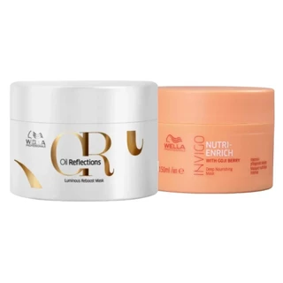 Kit Wella Máscara Oil Reflections 150ml + Máscara de Nutrição Nutri-Enrich 150g