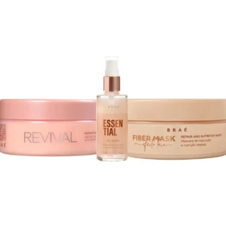 Braé Kit Mascara Revival Fiber Oil Blend Trio(3 Produtos)