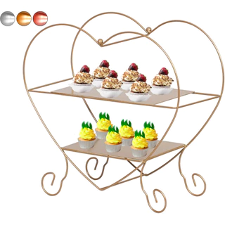 Bandeja 2 Andar Coração 40cm Kit Festa Decoração Luxo Top