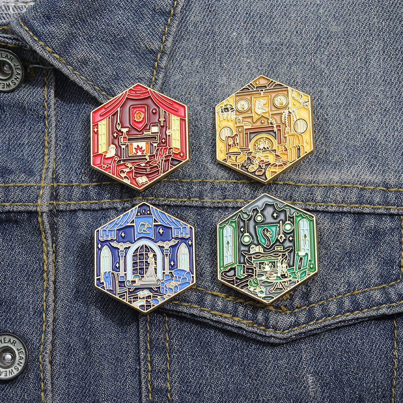 Hexagonal Magic Academy Series Brochura De Esmalte Série Filme E Televisão Periférica Mochila Acessórios De Vestuário Presente