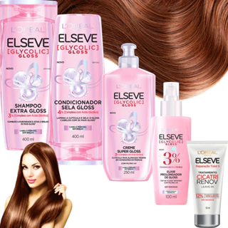 Kit Elseve Glycolic Gloss Elixir Cicatri Renov Reparação TO5