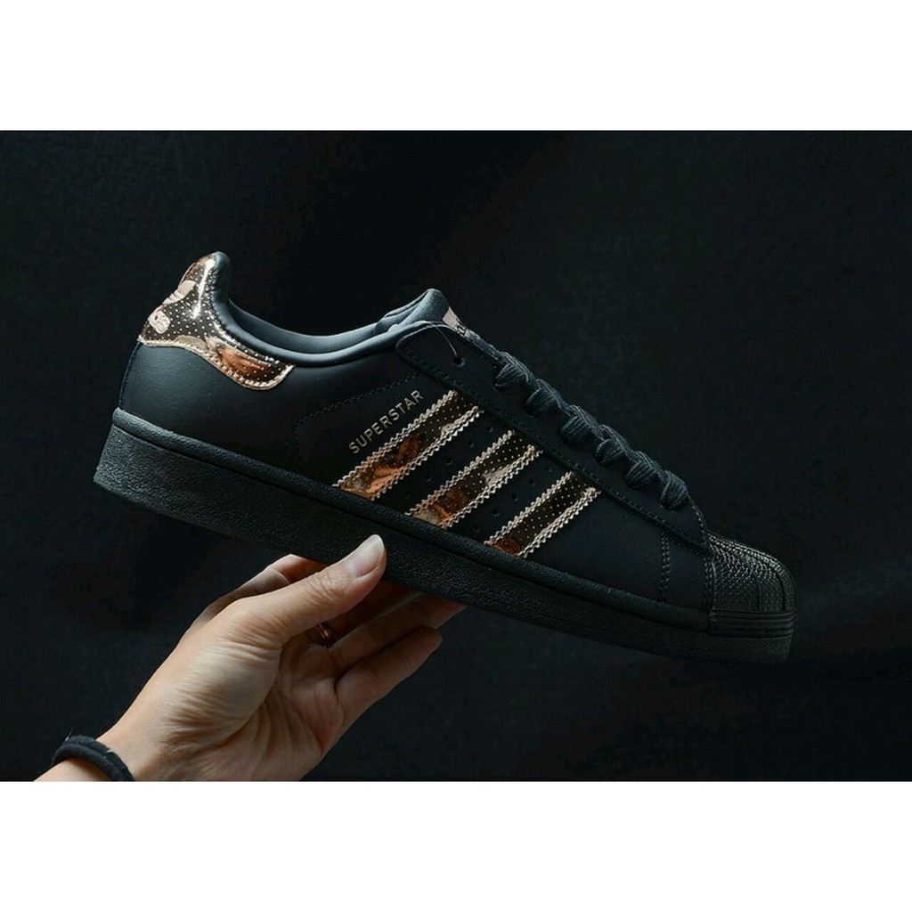 Alta Qualidade ADIDAS ORIGINAL ADIDAS SUPERSTAR Rótulo Ouro Rosa Ouro BB1427 ADIDAS Preto Shell Toe Homens Sapatos Mulher