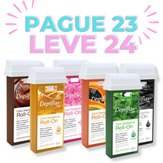 Kit 24 Unidades Refil Cera Depilatória Roll-on Depilflax 100 g Pague 23 e Leve 24