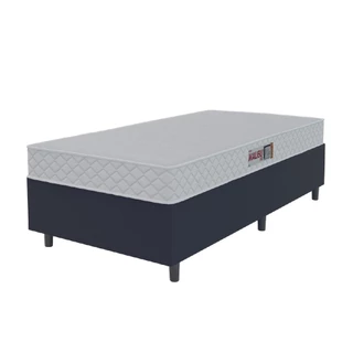Cama Box Colchão Solteiro Espuma D20 Malibu 78x188x50cm Branco / Preto Hellen
