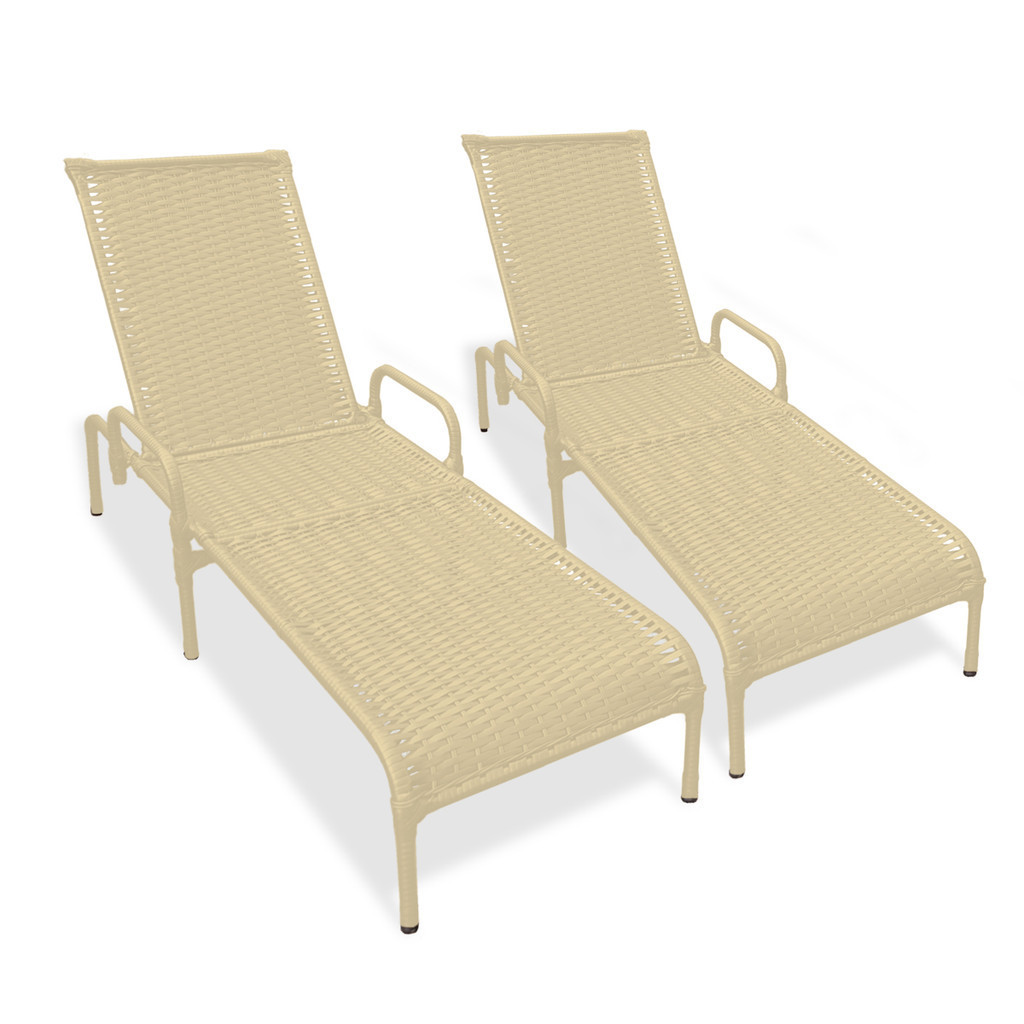 Kit 2 Espreguiçadeiras Catar Fendi p/ Jardim e Piscina